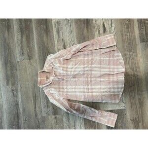 Authentic Pink Burberry Womens Button Down Plaid Print Blouse size xs